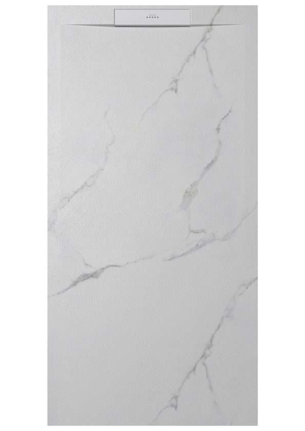 Plato ducha de resina de la serie west stone color calacatta white