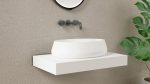 Lavabo elipse solid surface sobre encimera bco