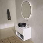 daily encimera roble + lavabo urban blanco