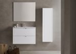 Mueble alma suspendido con encimera lavabo posar blanco seda muebles sanchis