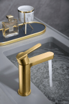 Monomando lavabo roma oro cepillado imex