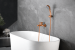 Monomando baño-ducha roma oro rosa cepillado imex