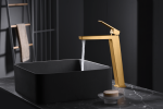 grifo de monomando lavabo caño alto art oro cepillado imex BDAR025-3OC