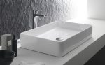 Lavabo sobre encimera Dinan 60 porcelana blanco brillo Bathco