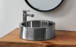 Lavabo sobre encimera Oruña Metallic acero inox satinado Bathco