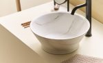 Lavabo sobre encimera atelier Etna Calacatta Bathco porcelana