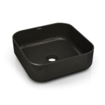 Lavabo sobre encimera cuadrado Dinan 40 porcelana Negro mate Bathco