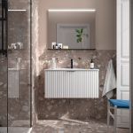 Mueble baño suspendido Biba lavabo porcelana white cotton Salgar