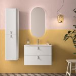 Mueble suspendido Uniiq Salgar antracita mate con lavabo mineral solid