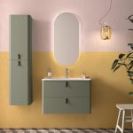 Mueble suspendido Uniiq Salgar antracita mate con lavabo mineral solid