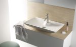 Lavabo sobre encimera porcelana blanco brillo rectangular Brujas Bathco