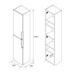 Columna pilar auxiliar Vima 140x30x24 Salgar roble africa