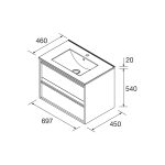 Mueble attila suspendido con lavabo Nogal Maya salgar