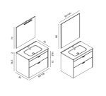 Mueble suspendido Logika dos cajones Nogal Artico Royo