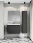 Mueble baño suspendido dos puertas lavabo ceramico Sansa Blanco brillo Royo