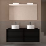 Mueble baño suspendido con encimera 140 salgar white satin