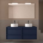 Mueble baño suspendido con encimera 140 salgar white satin