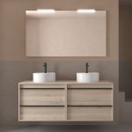 Mueble baño suspendido con encimera 140 salgar white satin