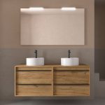 Mueble baño suspendido con encimera 140 salgar white satin