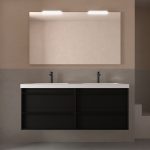 Muebles 140 cm duplo lavabo mineral suspendido attila salgar natural