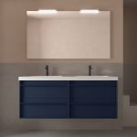 Muebles 140 cm duplo lavabo mineral suspendido attila salgar natural