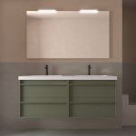 Muebles 140 cm duplo lavabo mineral suspendido attila salgar natural