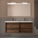 Muebles 140 cm duplo lavabo mineral suspendido attila salgar natural