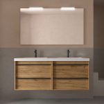 Muebles 140 cm duplo lavabo mineral suspendido attila salgar natural