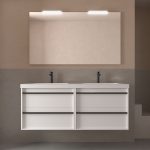 Muebles 140 cm duplo lavabo mineral suspendido attila salgar natural