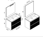 Mueble suspendido Vora dos cajones con lavabo integrado Cairo Royo Hickory Nature