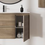 Mueble suspendido Sansa 90cm dos cajones y una puerta Royo Gris arenado