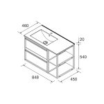 Mueble attila suspendido 2 cajones con coqueta reverisble Roble Africa Salgar