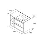 Mueble attila suspendido 2 cajones con coqueta reverisble Roble Africa Salgar