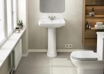 Lavabo Noble con pedestal ceramicas gala porcelana blanco brillo