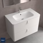 Mueble suspendido dos cajones lavabo integrado Uniiq color sol Salgar