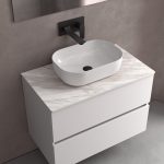 Lavabo sobre encimera rectangular Carla porcelana Salgar Clay