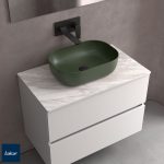 Lavabo sobre encimera rectangular Carla porcelana Salgar Clay