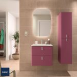 Mueble suspendido dos cajones lavabo integrado Uniiq color sol Salgar