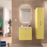 Mueble suspendido dos cajones lavabo integrado Uniiq color sol Salgar