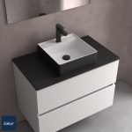 Lavabo de posar Talea solid surface bicolor negro