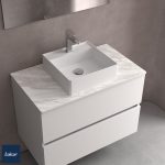 Lavabo de posar Talea solid surface bicolor negro