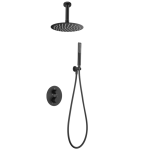 Conjunto Ducha Empotrado Termostático Salerno Negro Mate Imex