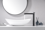 Grifo Monomando Lavabo Caño Alto Olimpo Negro Mate Imex
