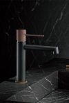 Grifo Monomando Lavabo Line Gris Mate Champagne Imex