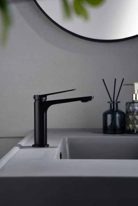 Grifo Monomando Lavabo Nápoles Negro Mate Imex1