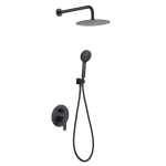 Conjunto Ducha Empotrado Monomando Bélgica Negro Mate Imex