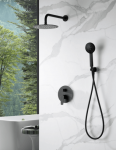 Conjunto Ducha Empotrado Monomando Bélgica Negro Mate Imex