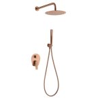 Conjunto Ducha Empotrado Monomando Delos Oro Rosa Cepillado Imex