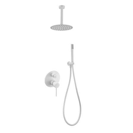 Conjunto Ducha Empotrado Monomando Thalos Blanco Mate Imex