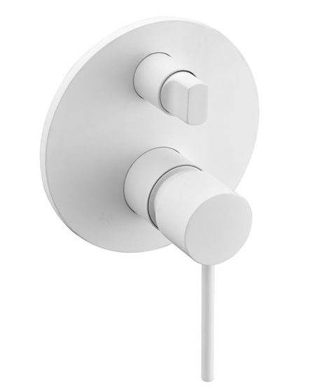 Conjunto Ducha Empotrado Monomando Thalos Blanco Mate Imex1